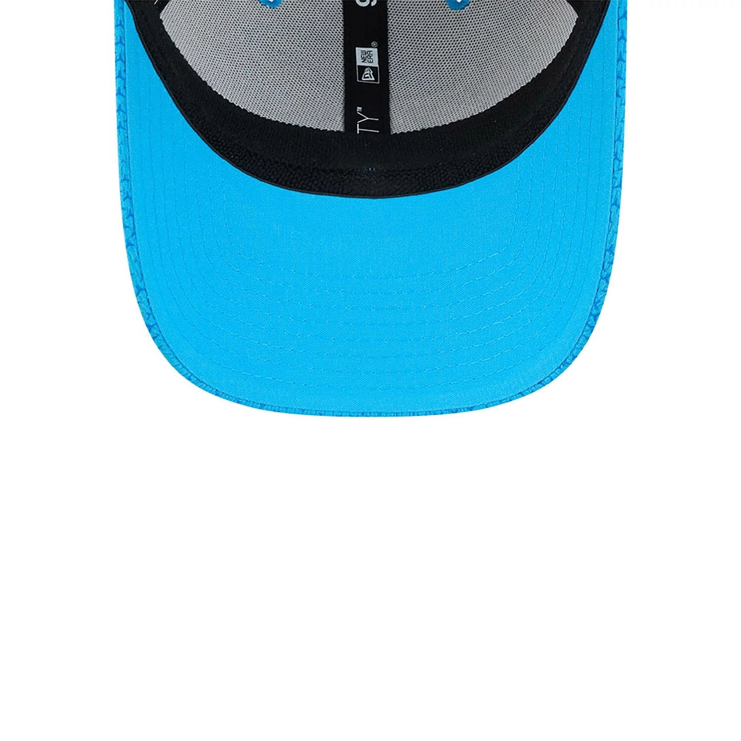 This is a Carolina Panthers NFL Sideline 2024 Blue 9FORTY Stretch Snap Cap 4