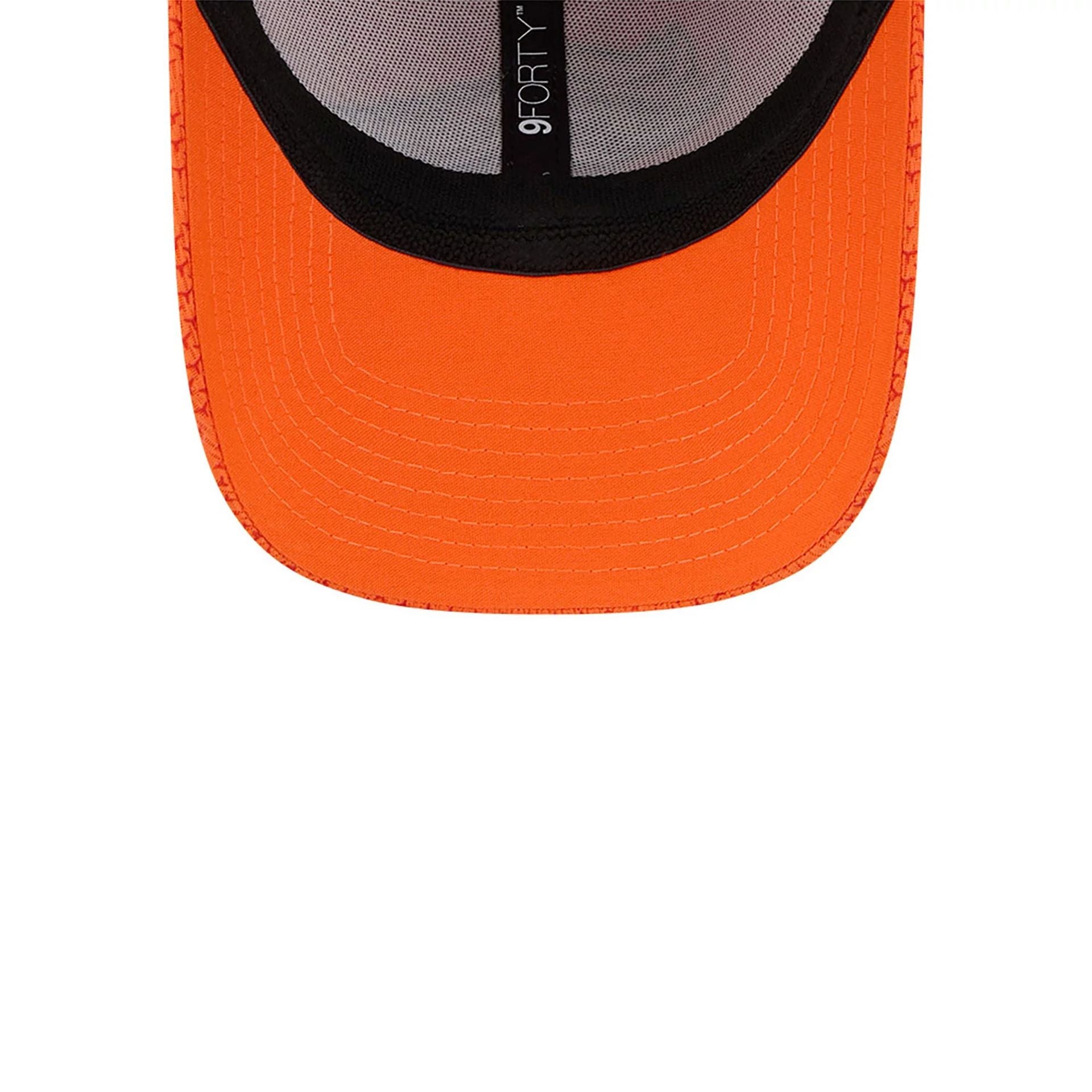 This is a Denver Broncos NFL Sideline 2024 Orange 9FORTY Stretch Snap Cap 4