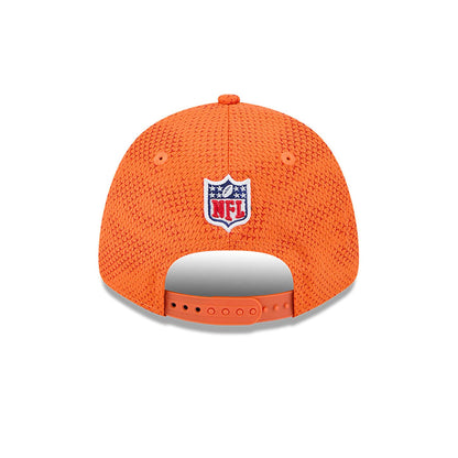 This is a Denver Broncos NFL Sideline 2024 Orange 9FORTY Stretch Snap Cap 5