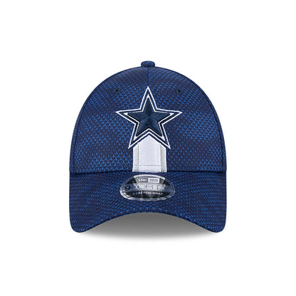 This is a Dallas Cowboys NFL Sideline 2024 Dark Blue 9FORTY Stretch Snap Cap 2