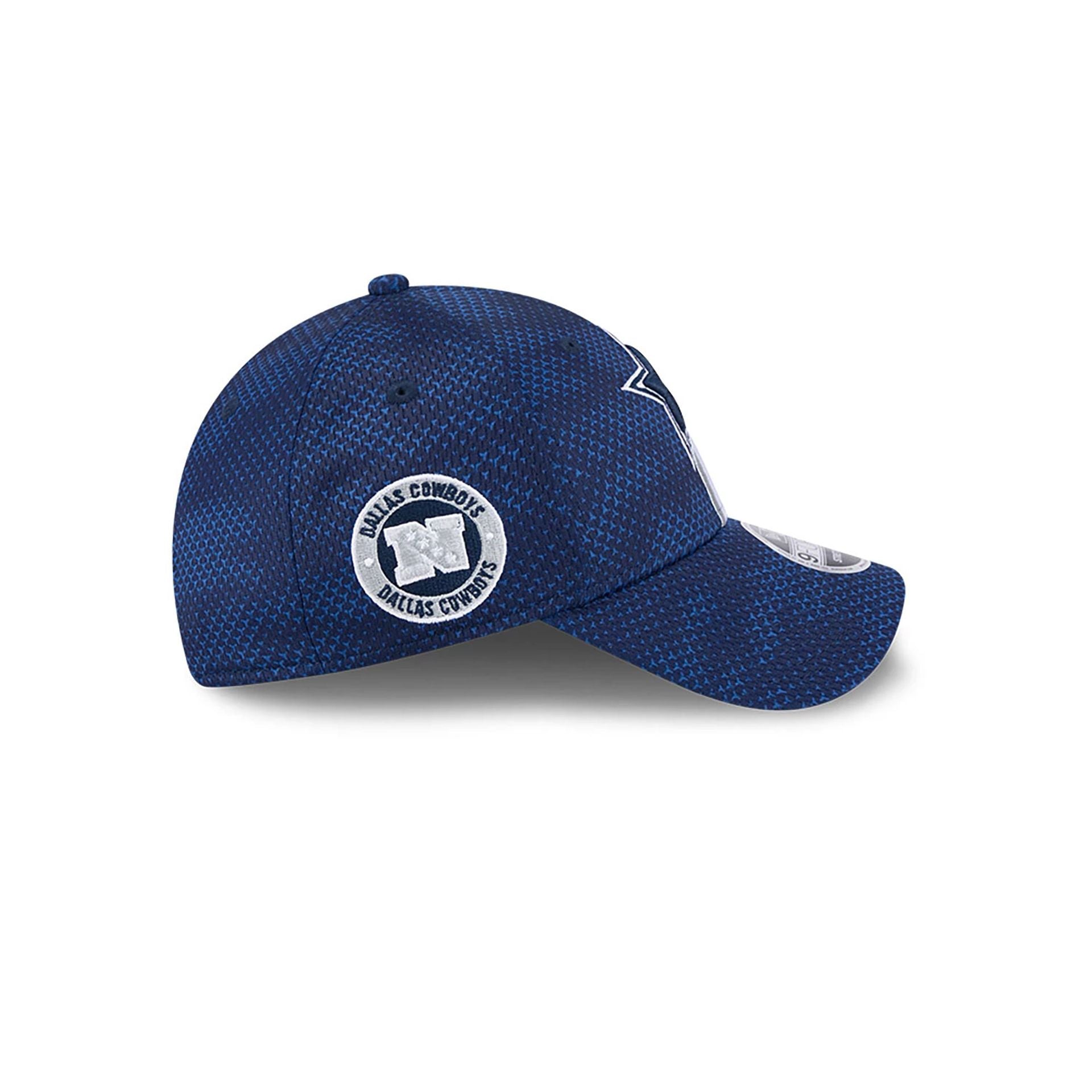 This is a Dallas Cowboys NFL Sideline 2024 Dark Blue 9FORTY Stretch Snap Cap 6