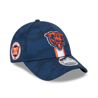 This is a Chicago Bears NFL Sideline 2024 Navy 9FORTY Stretch Snap Adjustable Cap 1