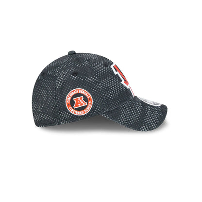 This is a Cincinnati Bengals NFL Sideline 2024 Black 9FORTY Stretch Snap Cap 6