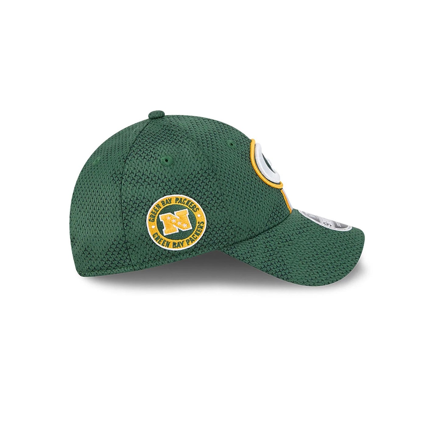 This is a Green Bay Packers NFL Sideline 2024 Dark Green 9FORTY Stretch Snap Cap 5