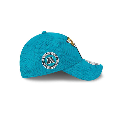 This is a Jacksonville Jaguars NFL Sideline 2024 Turquoise 9FORTY Stretch Snap Cap 5