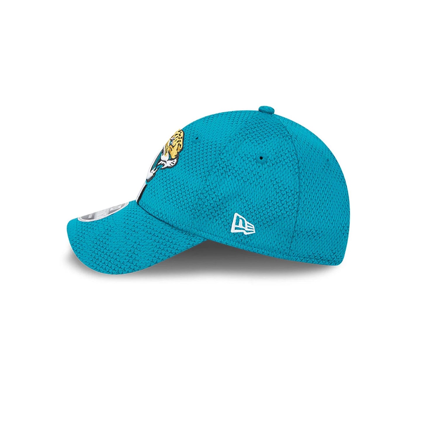 This is a Jacksonville Jaguars NFL Sideline 2024 Turquoise 9FORTY Stretch Snap Cap 6