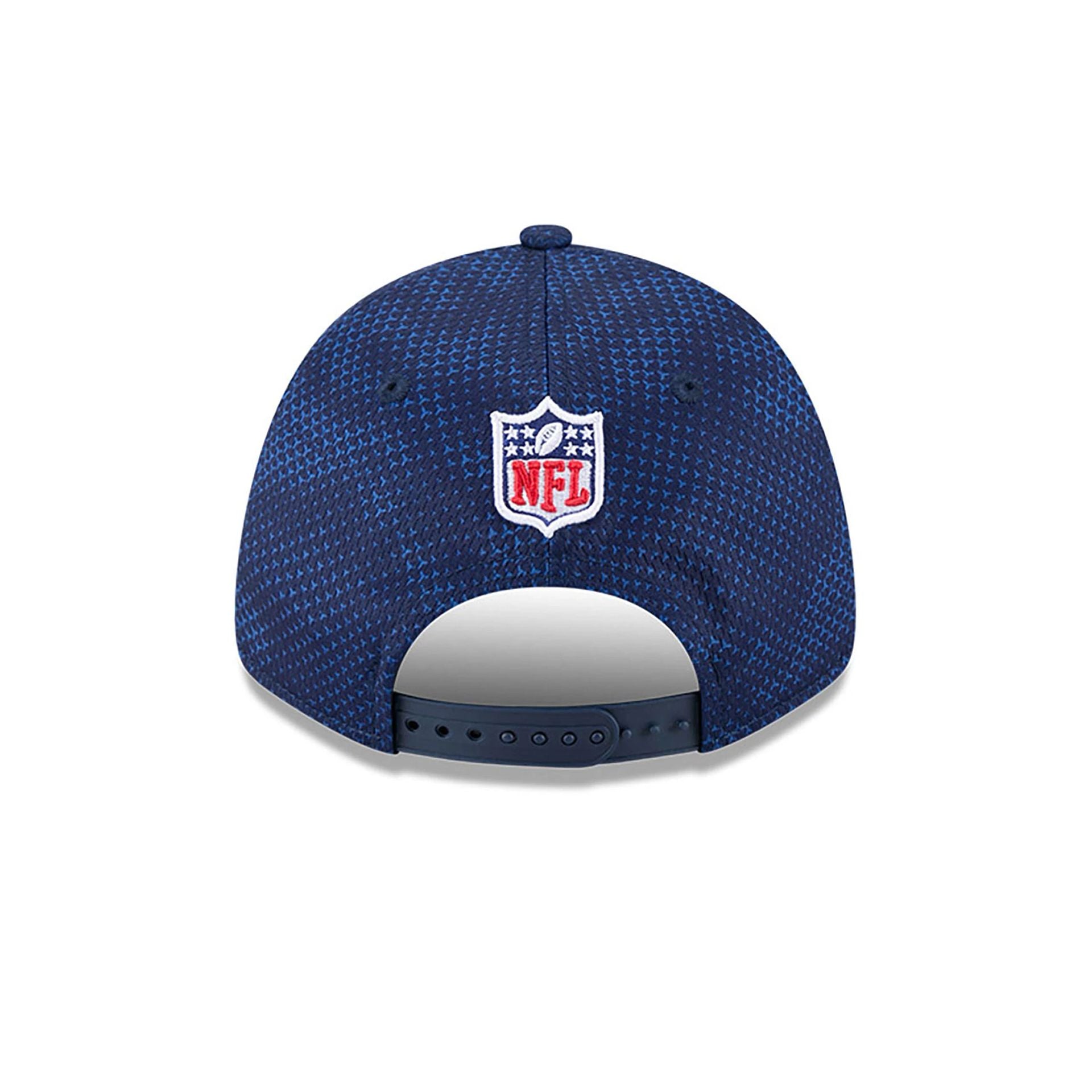 This is a Seattle Seahawks NFL Sideline 2024 Dark Blue 9FORTY Stretch Snap Cap 5