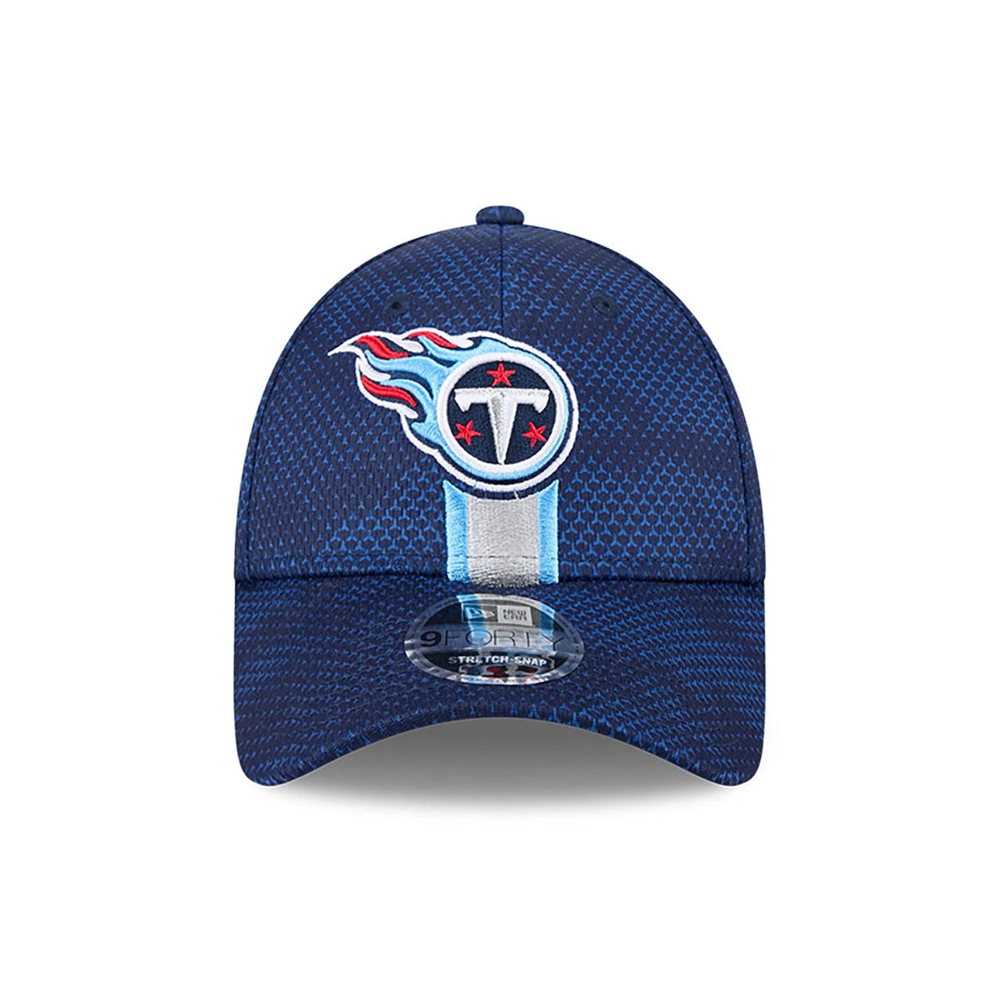 This is a Tennessee Titans NFL Sideline 2024 Dark Blue 9FORTY Stretch Snap Cap 2