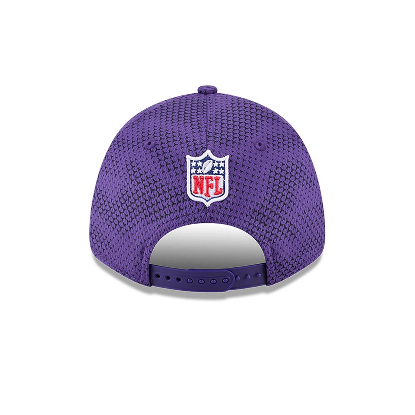 This is a Minnesota Vikings NFL Sideline 2024 Purple 9FORTY Stretch Snap Cap 5