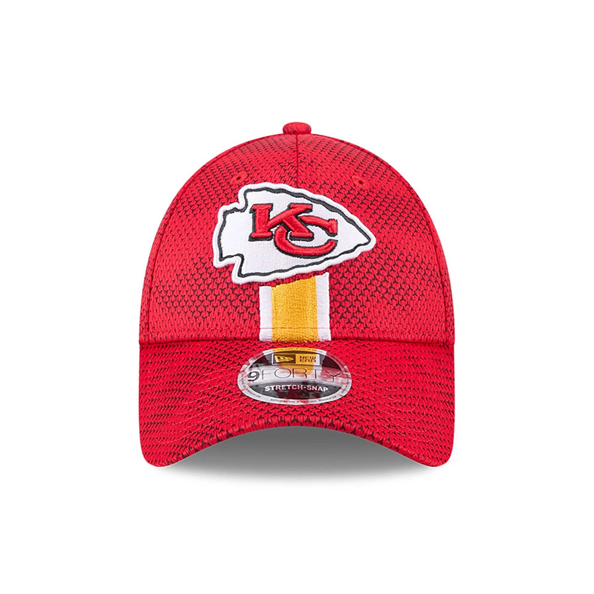 This is a Kansas City Chiefs NFL Sideline 2024 Red 9FORTY Stretch Snap Cap 2