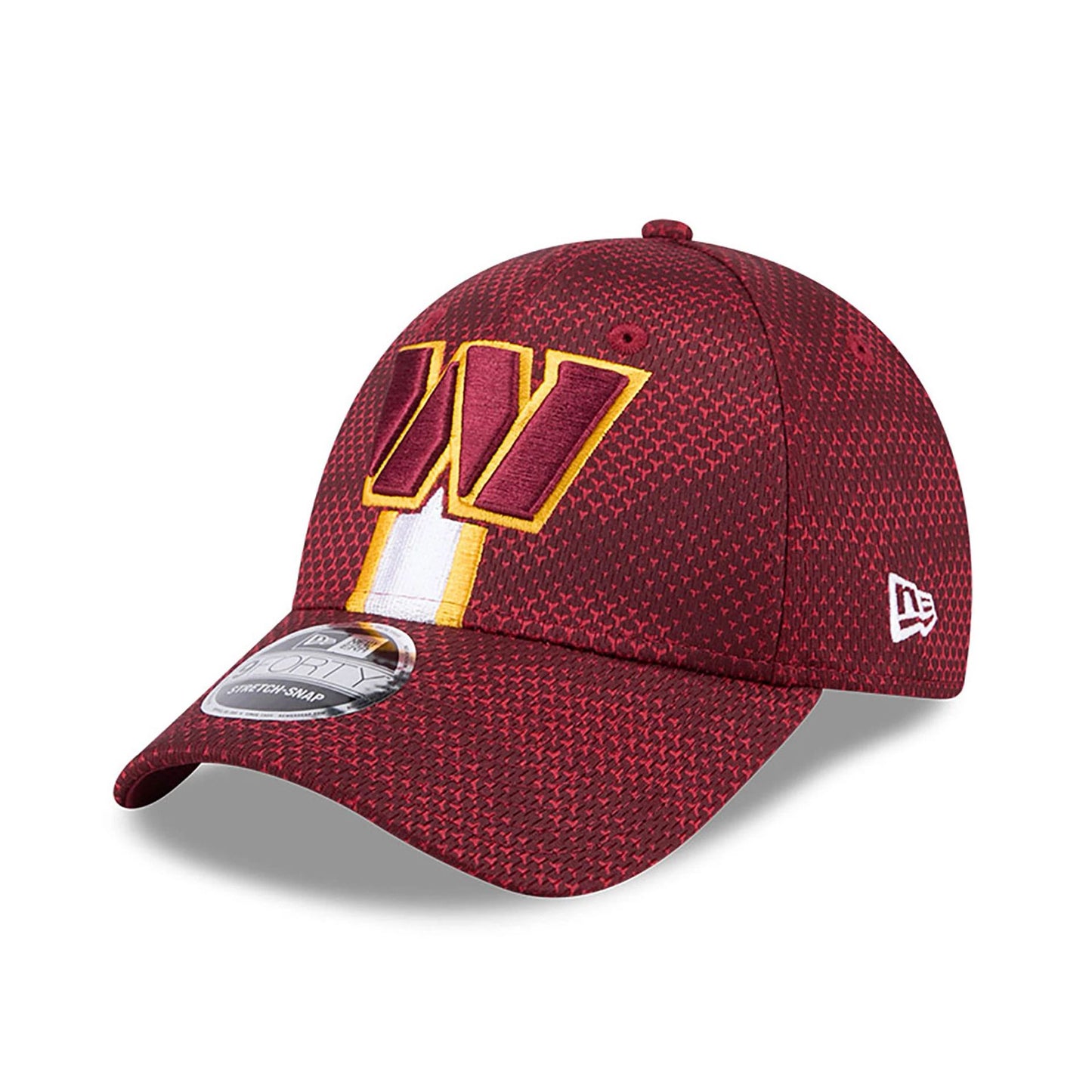 This is a Washington Commanders NFL Sideline 2024 Dark Red 9FORTY Stretch Snap Cap 3