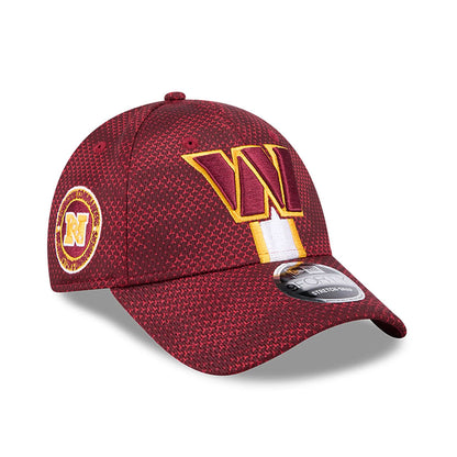 This is a Washington Commanders NFL Sideline 2024 Dark Red 9FORTY Stretch Snap Cap 1