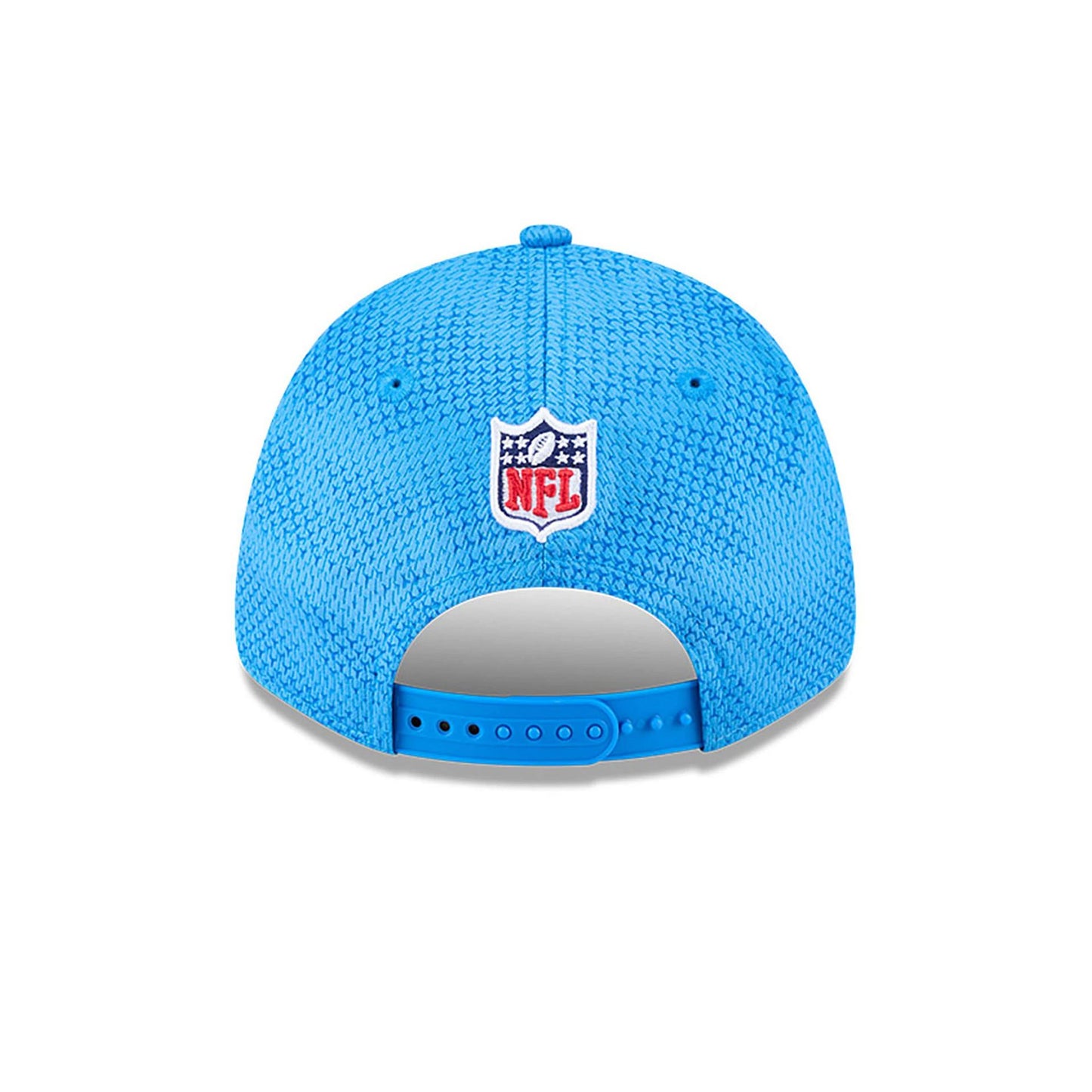 This is a LA Chargers NFL Sideline 2024 Blue 9FORTY Stretch Snap Cap 5