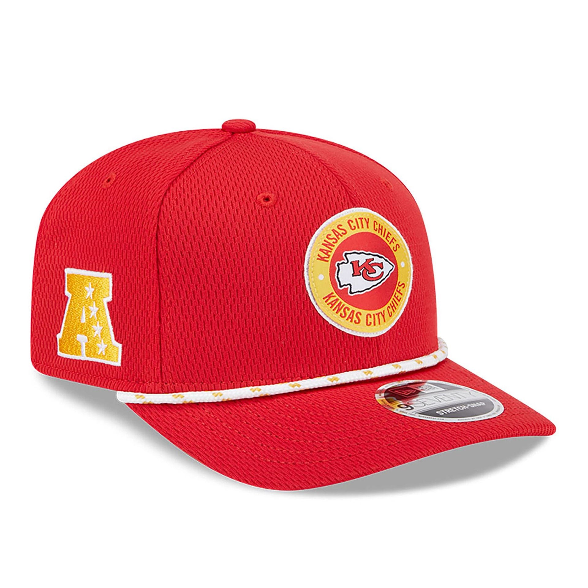 This is a Kansas City Chiefs NFL Sideline 2024 Red 9SEVENTY Stretch Snap Cap 1