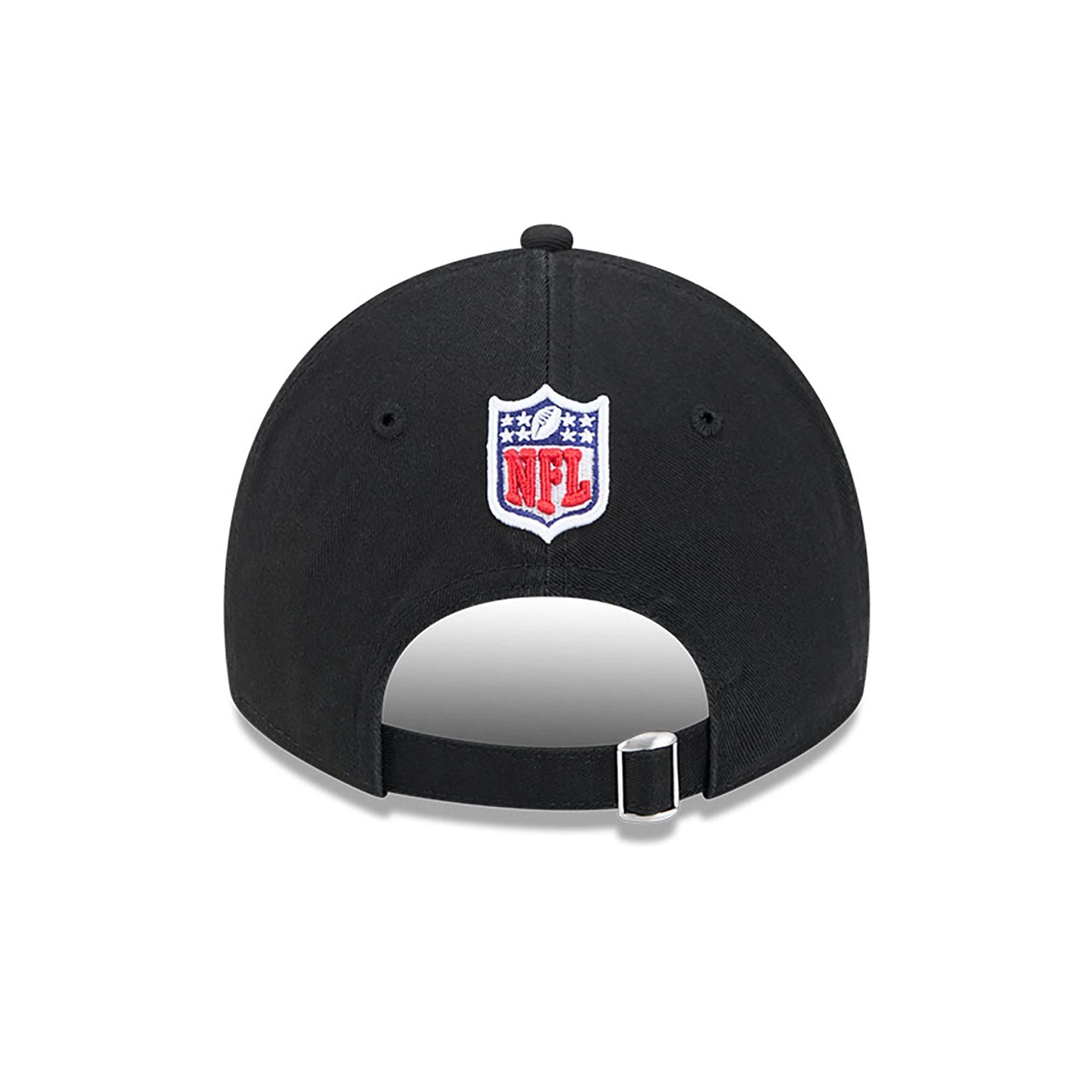 This is a Las Vegas Raiders NFL Sideline 2024 Black 9TWENTY Adjustable Cap 5