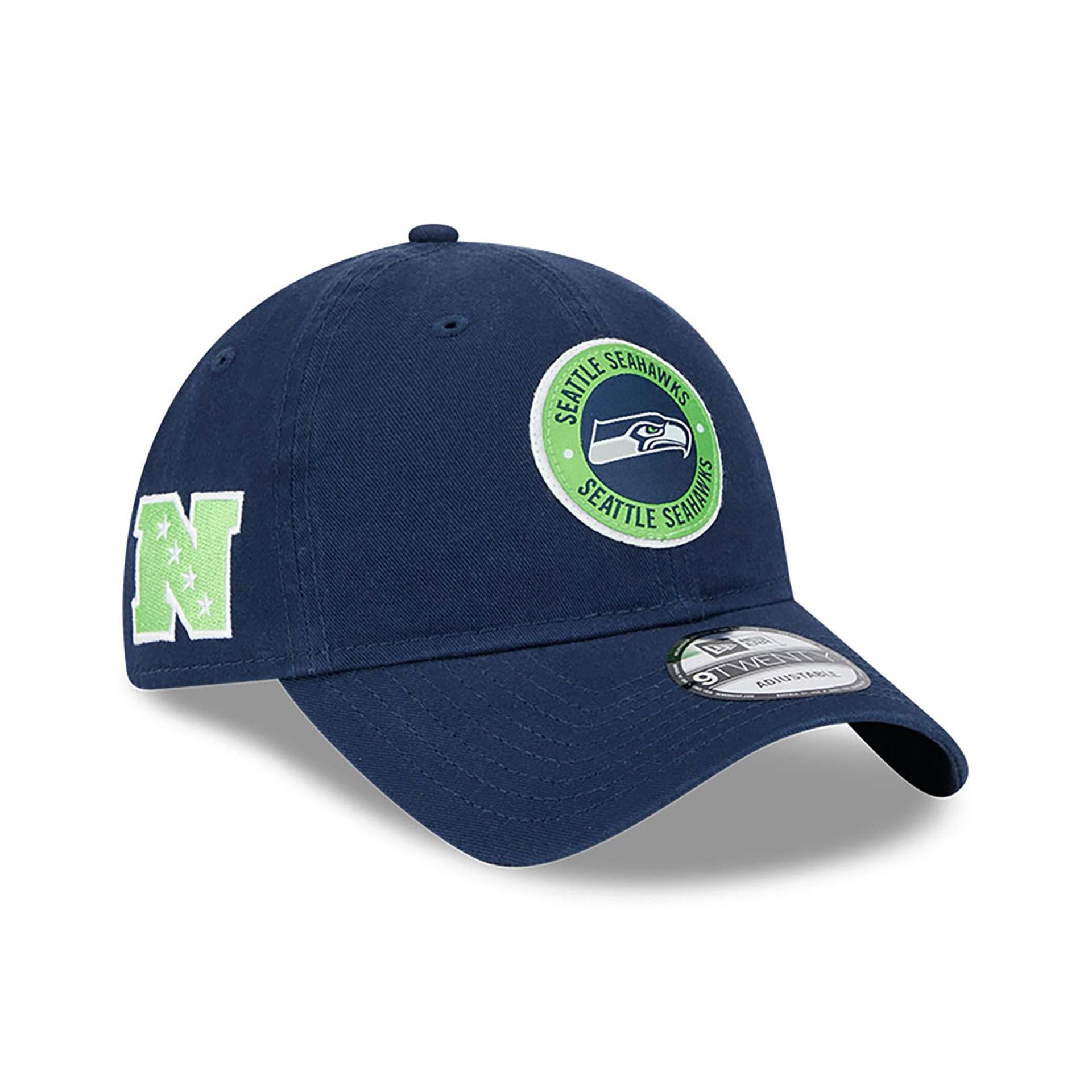 This is a Seattle Seahawks NFL Sideline 2024 Dark Blue 9TWENTY Adjustable Cap 1