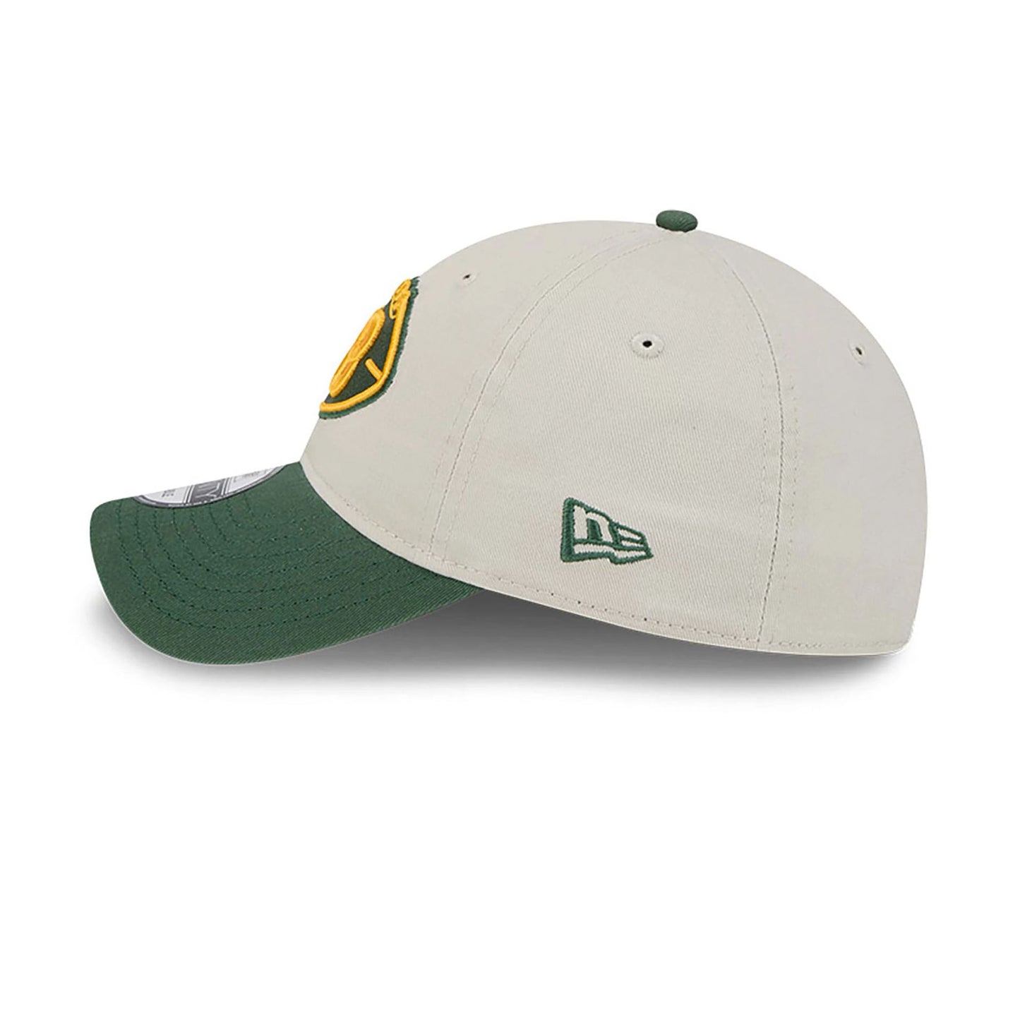 This is a Green Bay Packers NFL Sideline 2024 Historic Beige 9TWENTY Adjustable Cap 7