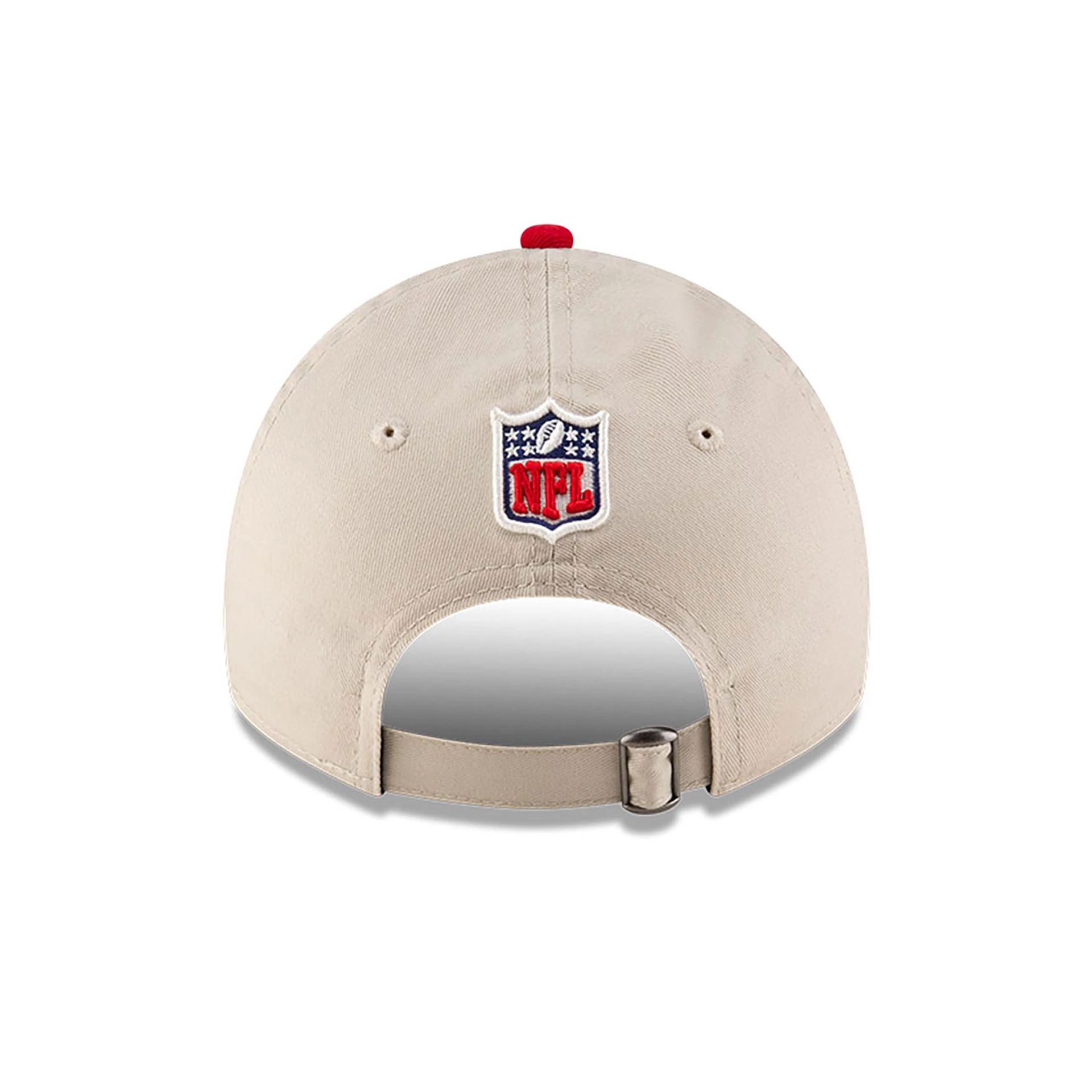 This is a San Francisco 49ers NFL Sideline 2024 Historic Beige 9TWENTY Adjustable Cap 5