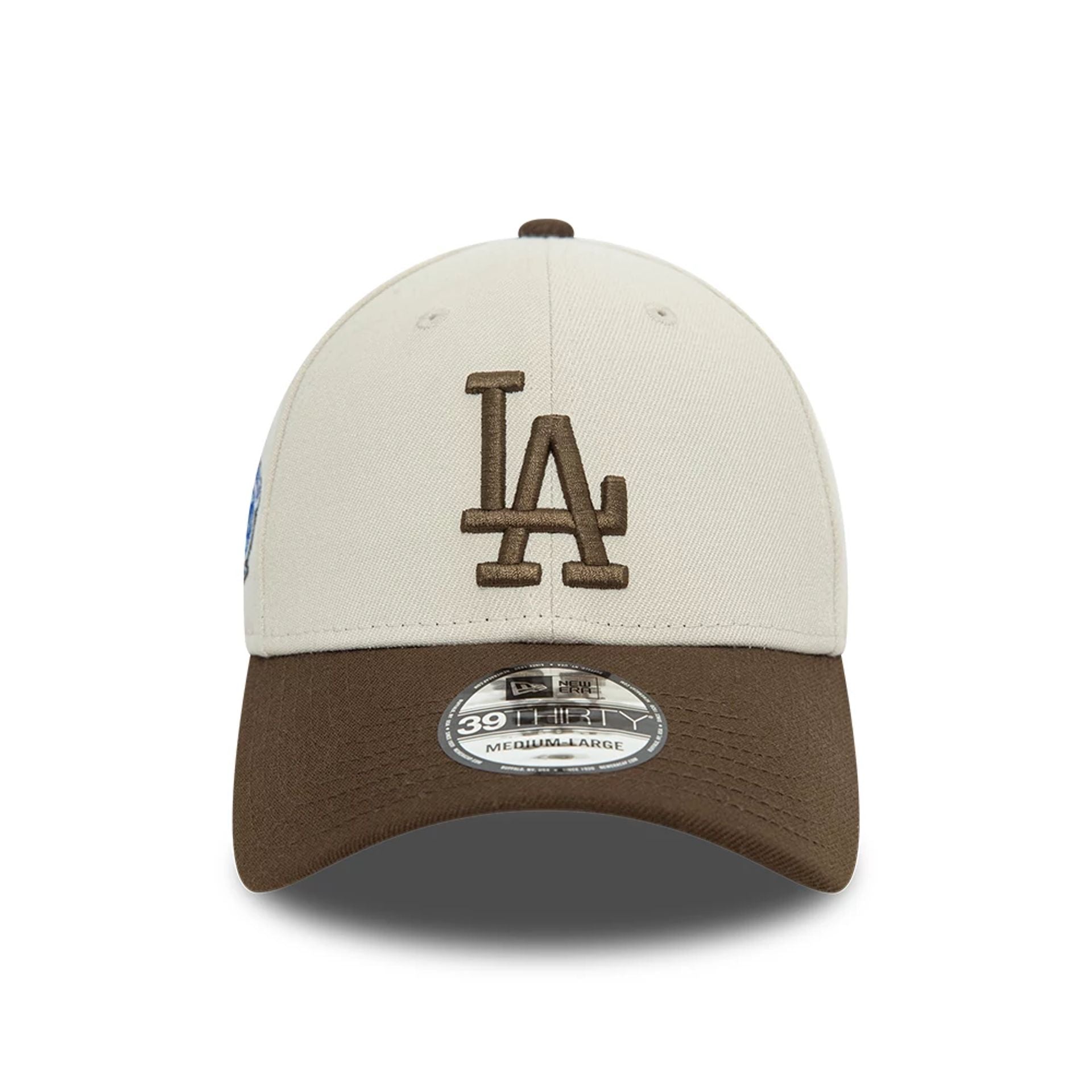 This is a LA Dodgers Neutral World Series Light Beige 39THIRTY Stretch Fit Cap 3