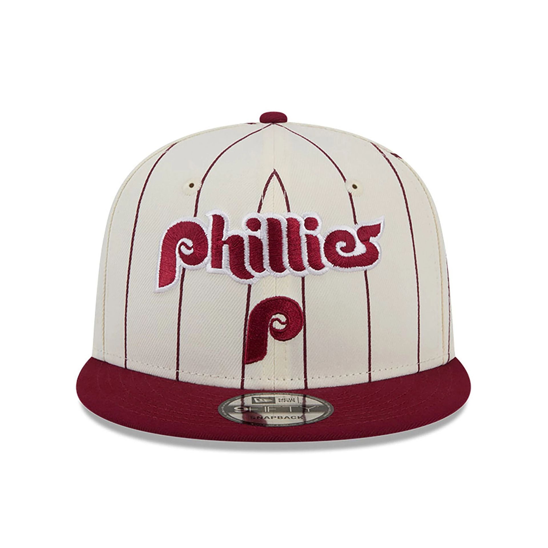 This is a Philadelphia Phillies Jersey Pinstripe Chrome White 9FIFTY Snapback Cap 3