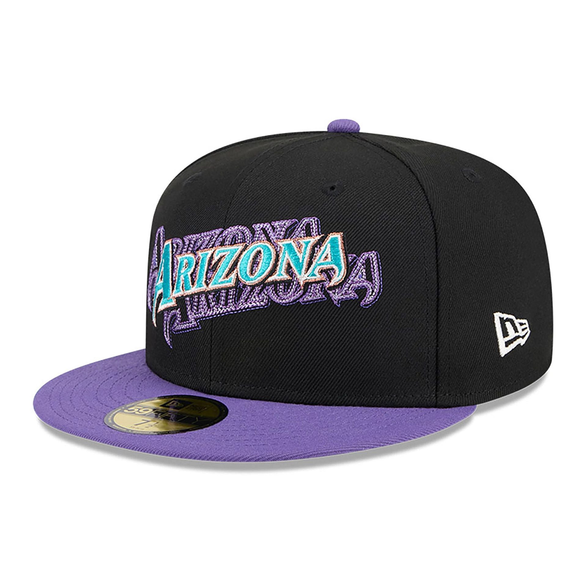 This is a Arizona Diamondbacks Shadow Stitch Black 59FIFTY Fitted Cap 1