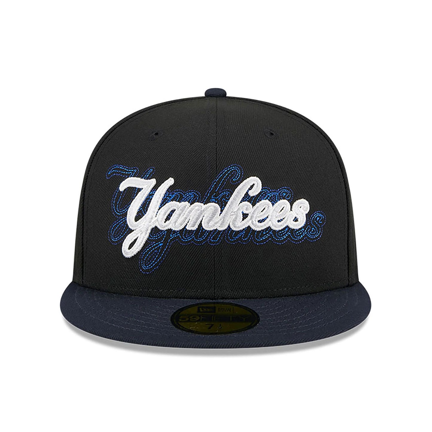 This is a New York Yankees Shadow Stitch Black 59FIFTY Fitted Cap 3