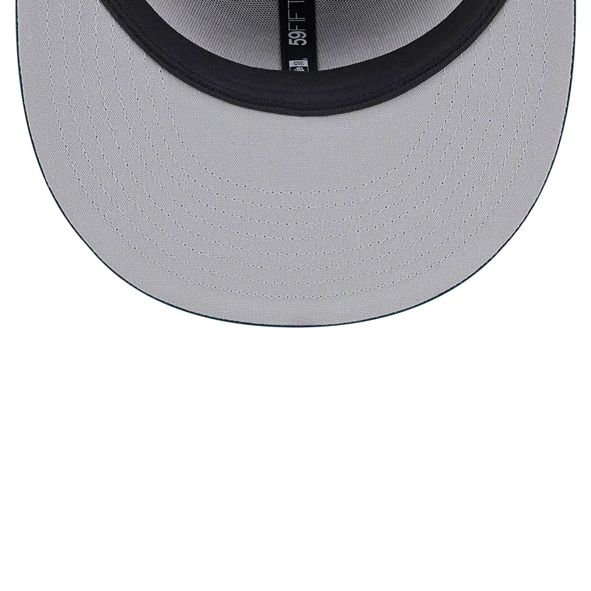 This is a Oakland Athletics Tree Bark Fill Grey 59FIFTY Fitted Cap 2