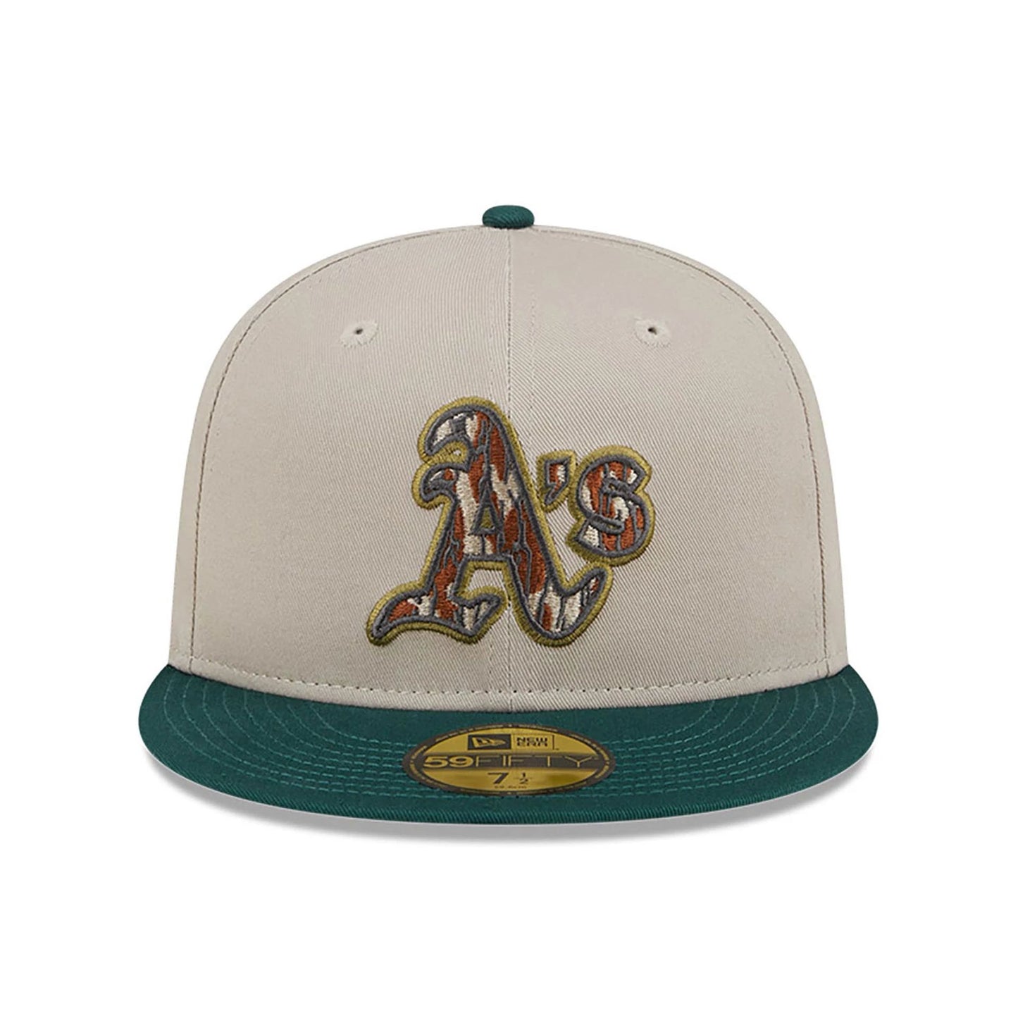 This is a Oakland Athletics Tree Bark Fill Grey 59FIFTY Fitted Cap 3