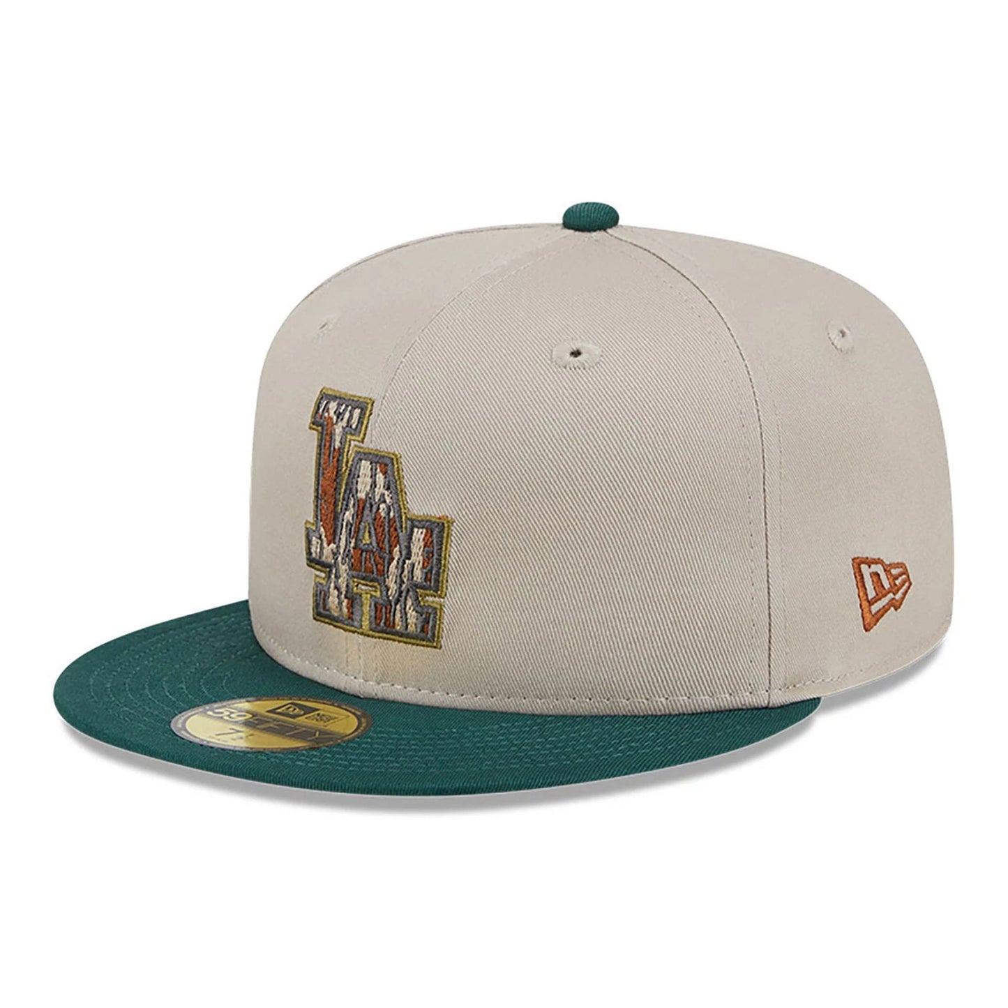 This is a LA Dodgers Tree Bark Fill Grey 59FIFTY Fitted Cap 4