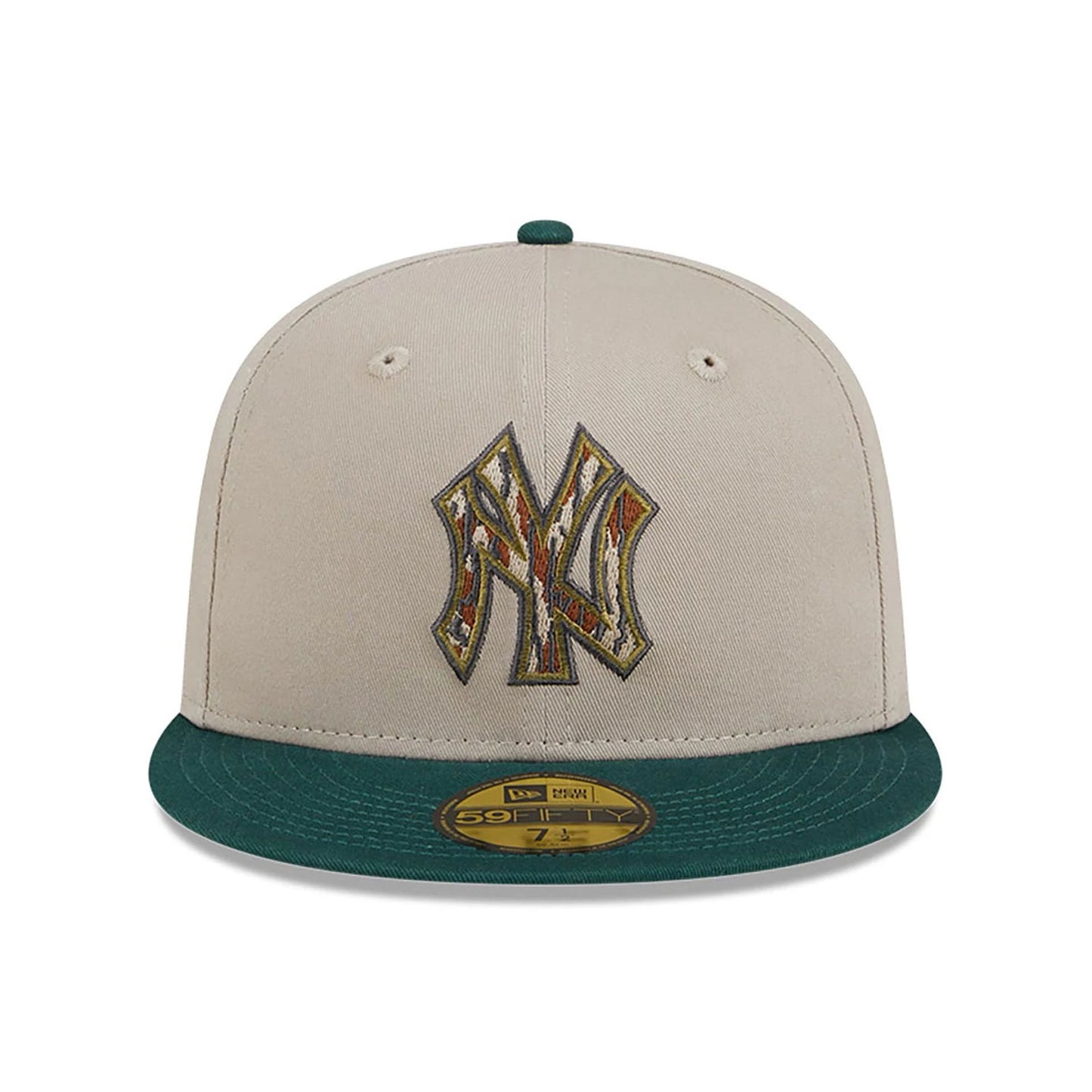 This is a New York Yankees Tree Bark Fill Grey 59FIFTY Fitted Cap 3