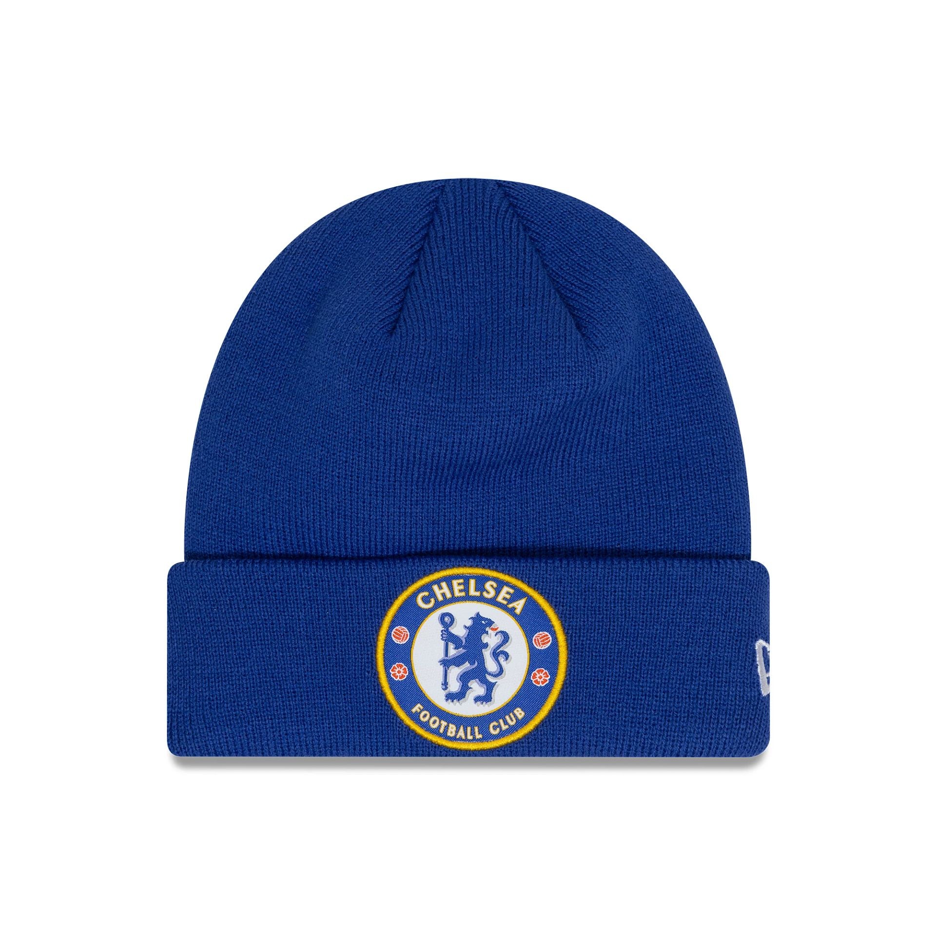 This is a Chelsea FC Lion Crest Core Blue Cuff Knit Beanie Hat 1