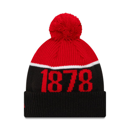 This is a Manchester United FC Sport Black Bobble Knit Beanie Hat 2