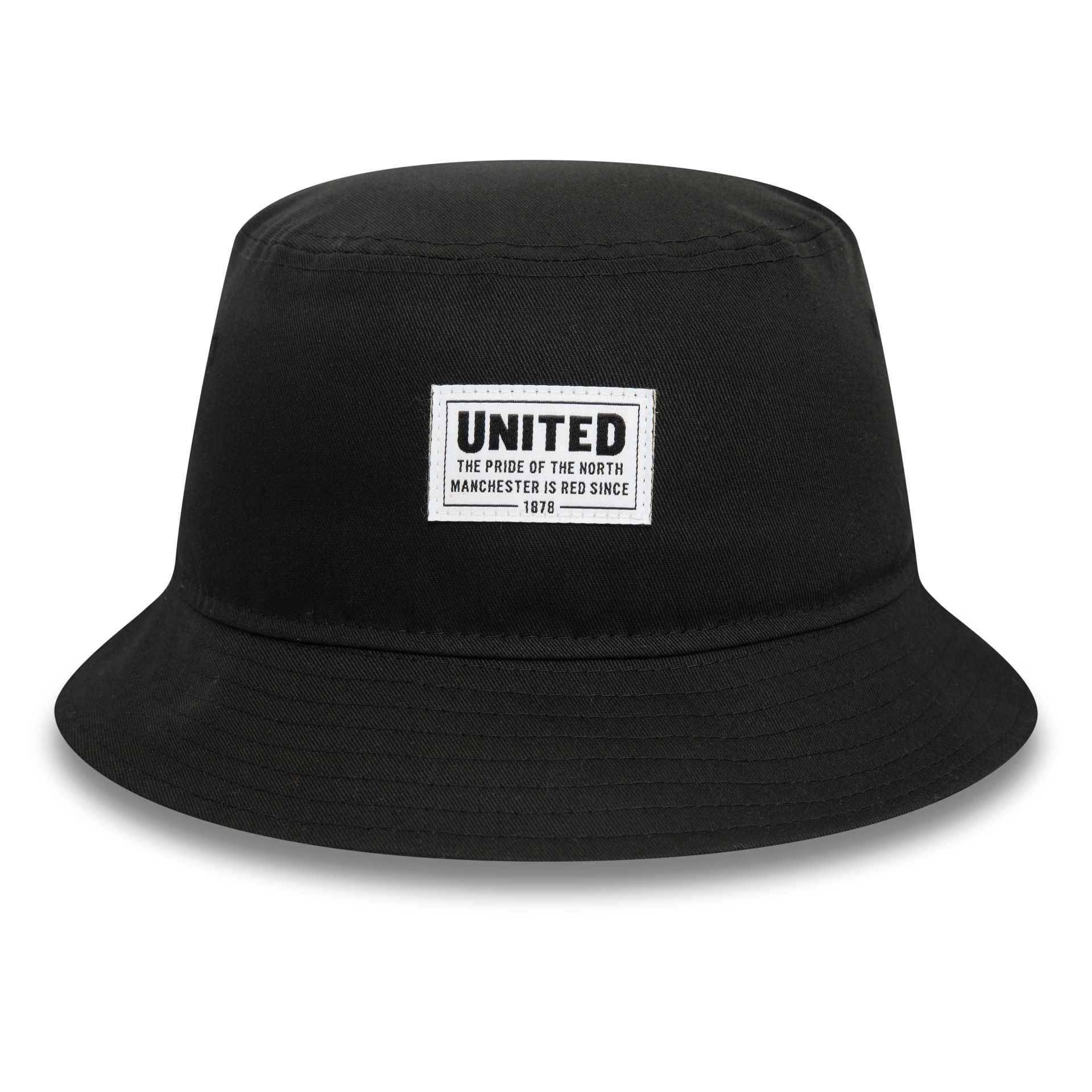 This is a Manchester United FC Stitch Patch Black Bucket Hat 2