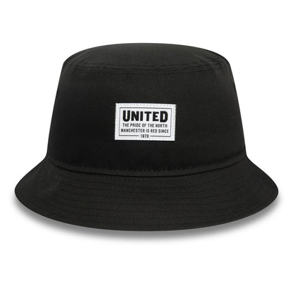 This is a Manchester United FC Stitch Patch Black Bucket Hat 2