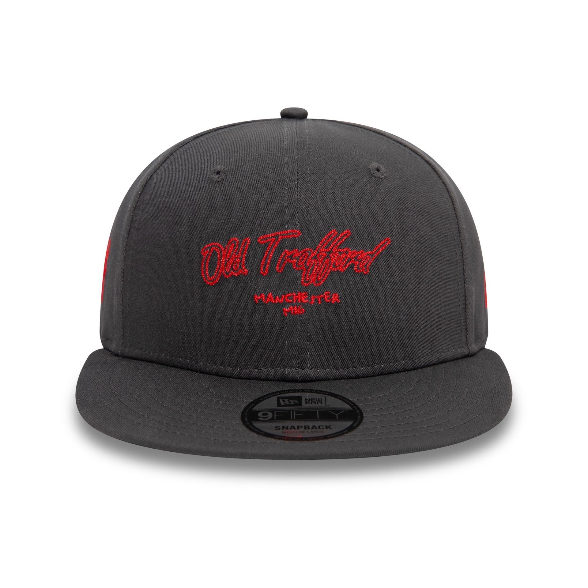 This is a Manchester United FC Chain Stitch Dark Grey 9FIFTY Snapback Cap 2