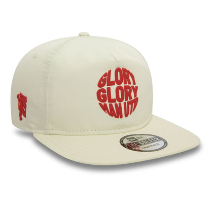 This is a Manchester United FC Puff Print Off White Golfer Cap 4