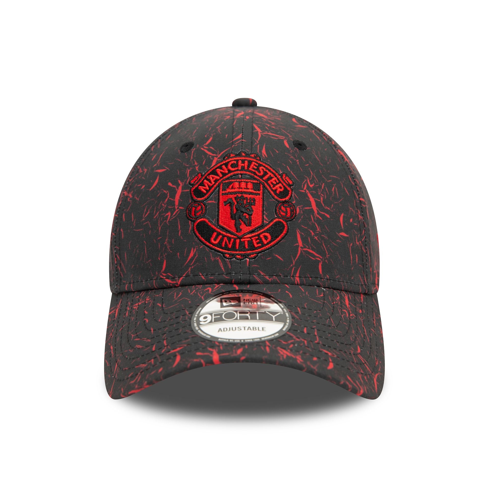 This is a Manchester United FC Crinkle All Over Print Black 9FORTY Adjustable Cap 2