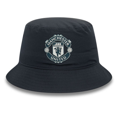 This is a Manchester United FC Rubber Woven Navy Bucket Hat 1