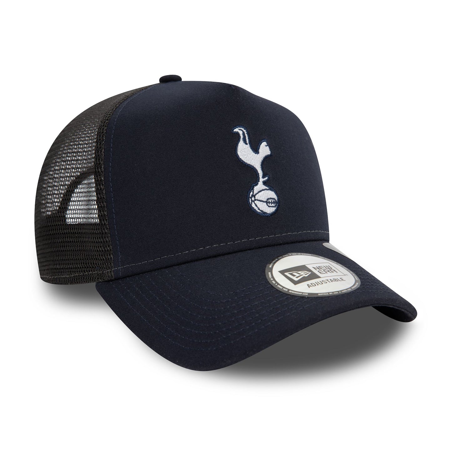 This is a Tottenham Hotspur FC Repreve Navy 9FORTY E-Frame Adjustable Trucker Cap 3