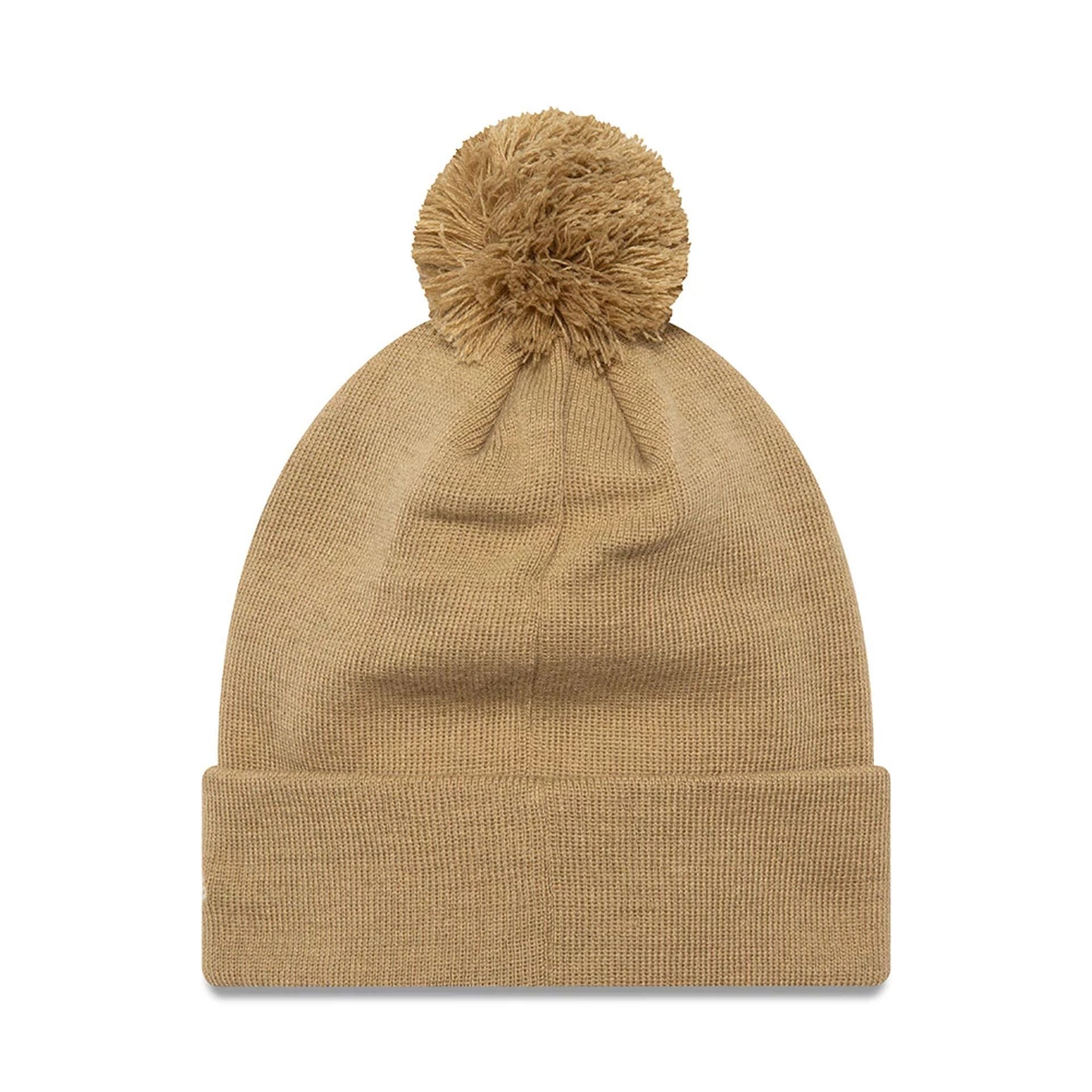 This is a Tottenham Hotspur FC Boucle Dark Beige Bobble Knit Beanie Hat 2