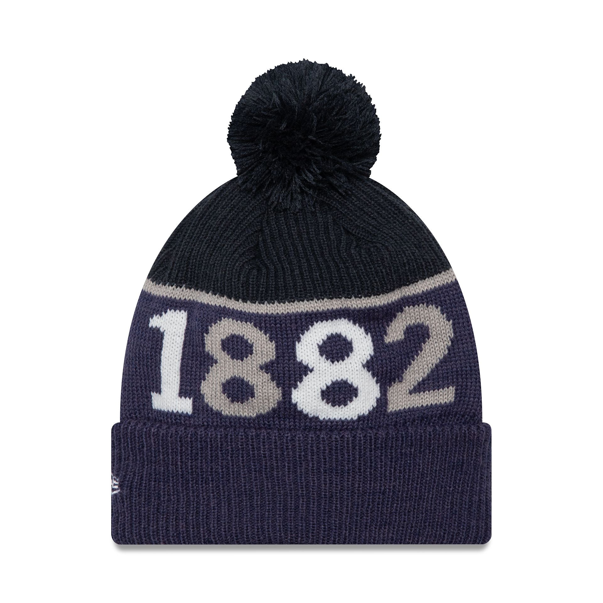 This is a Tottenham Hotspur FC Sport Navy Bobble Knit Beanie Hat 2