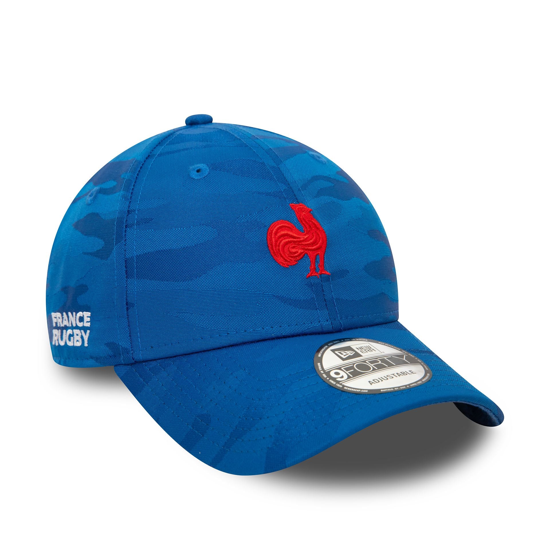 This is a French Federation Of Rugby Tonal Camo Blue 9FORTY Adjustable Cap 3