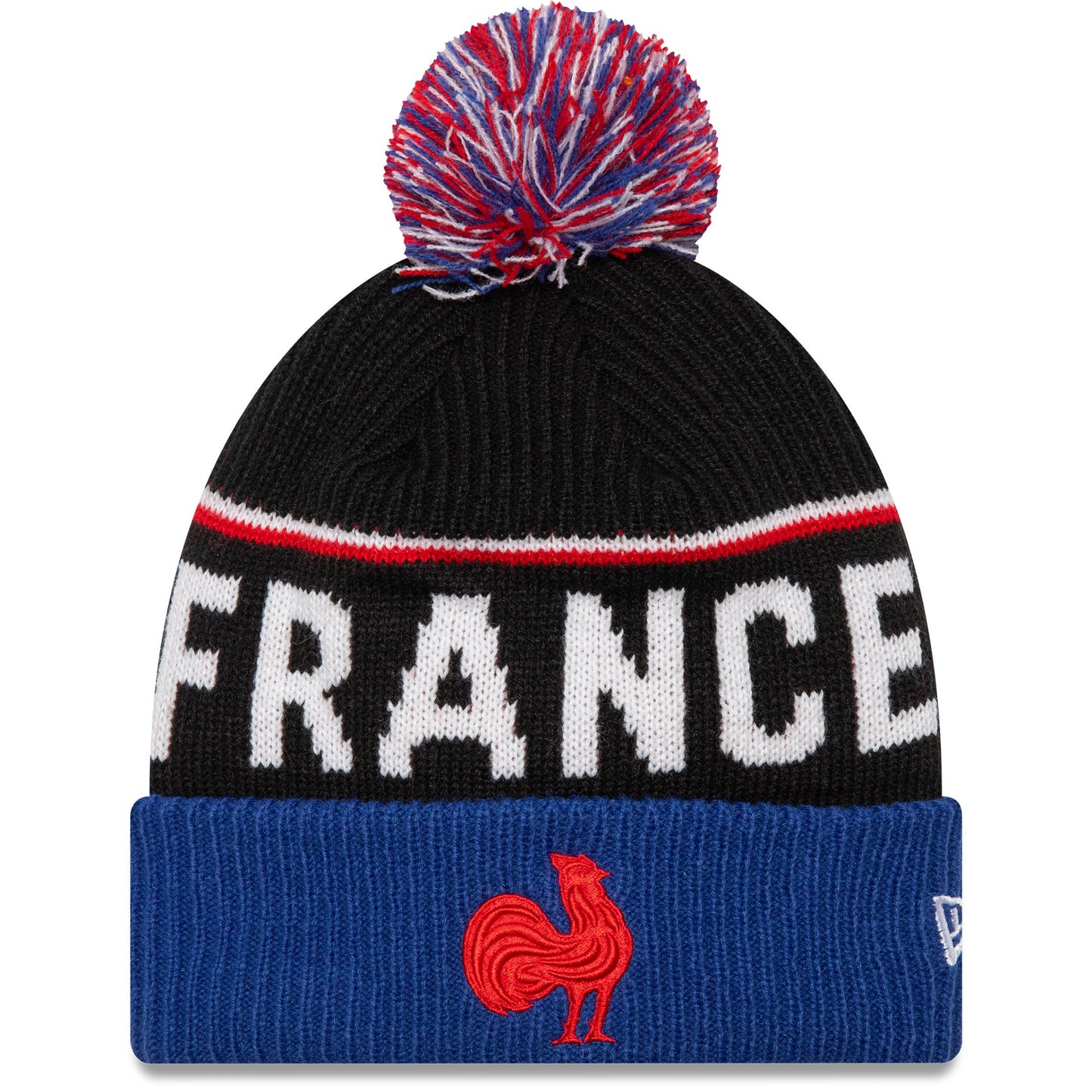 This is a French Federation Of Rugby Sport Navy Bobble Knit Beanie Hat 1