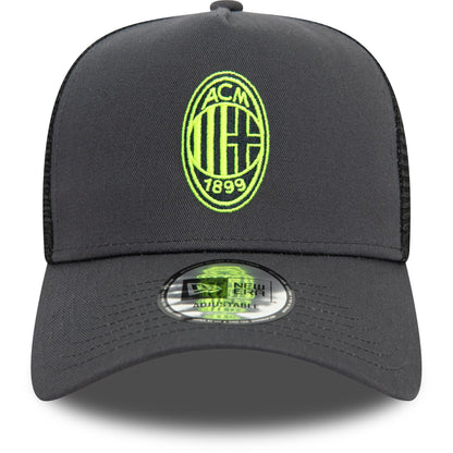 This is a AC Milan Seasonal Dark Grey 9FORTY E-Frame Adjustable Trucker Cap 2