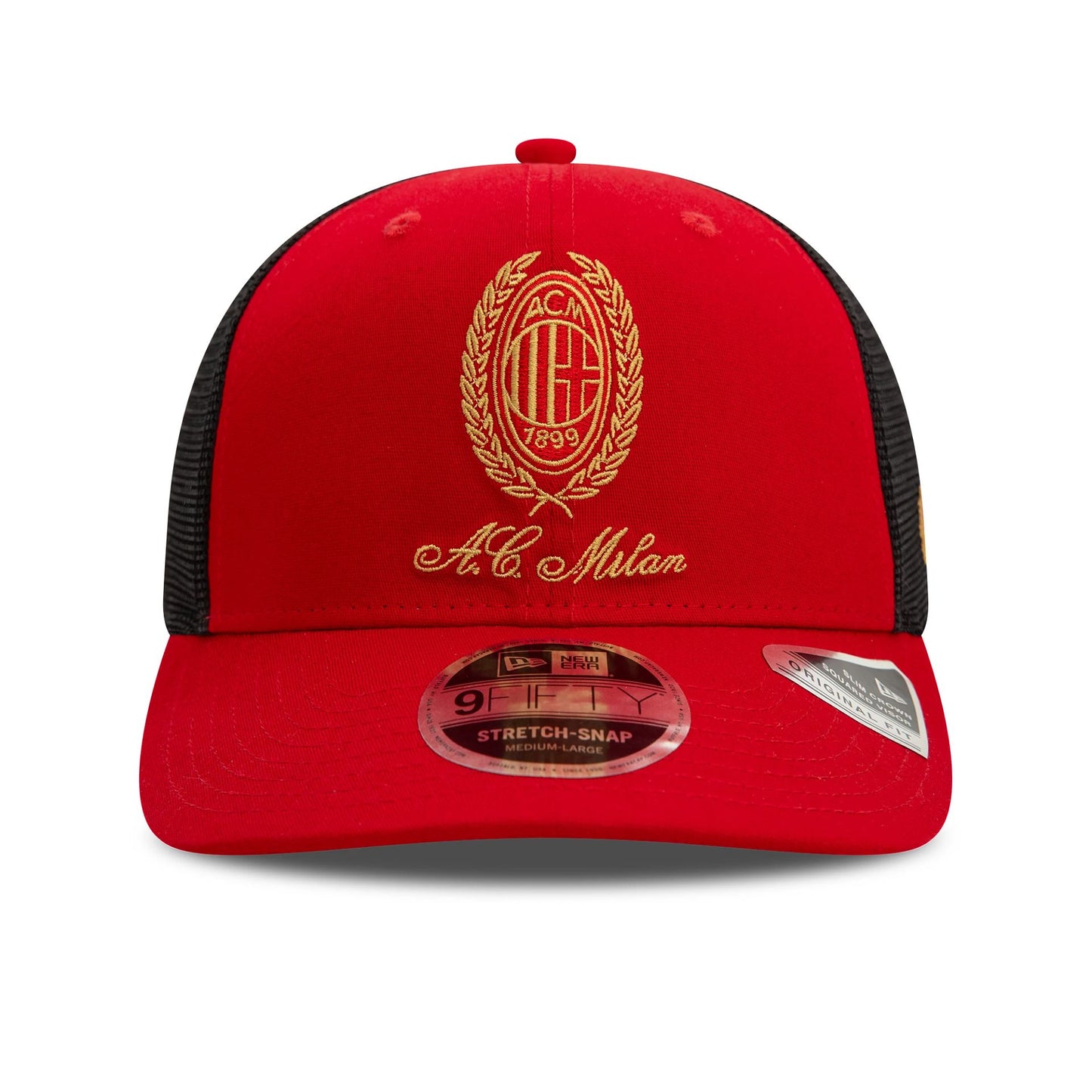 This is a AC Milan Heritage Gold Red 9FIFTY Stretch Snap Cap 2