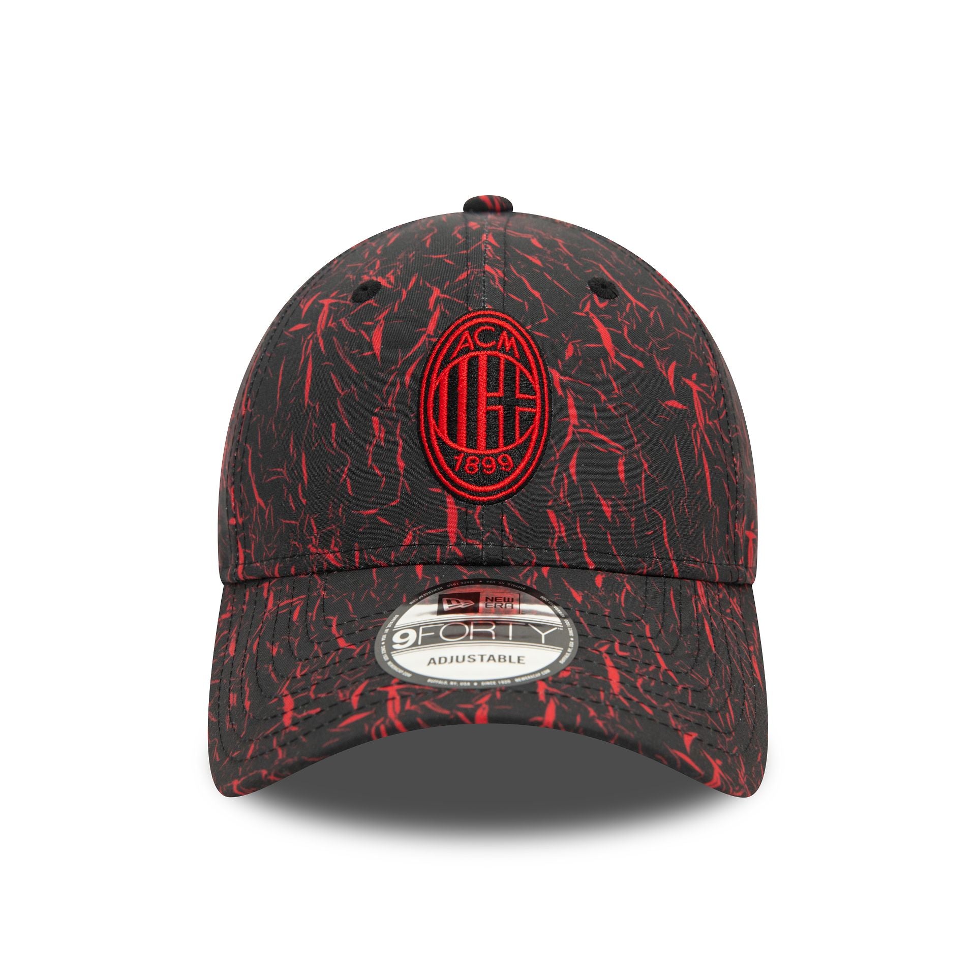 This is a AC Milan Crinkle All Over Print Black 9FORTY Adjustable Cap 2