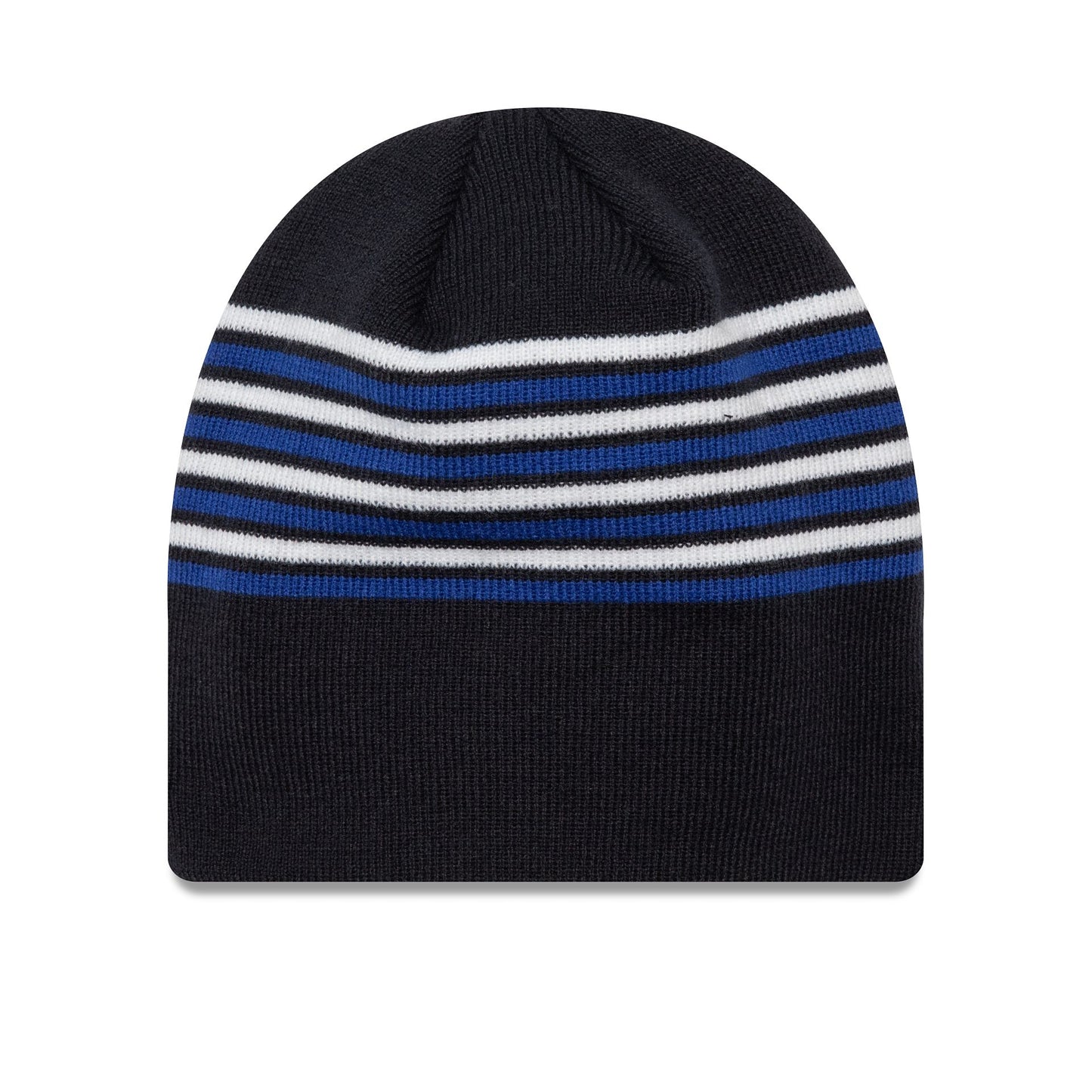 This is a Chelsea FC Lion Crest Stripe Blue Beanie Hat 2