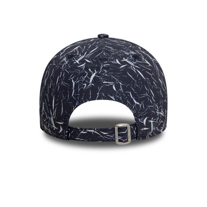 This is a Chelsea FC Lion Crest Crinkle All Over Print Navy 9FORTY Adjustable Cap 3