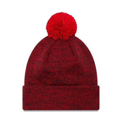 This is a Stade Toulousain Marl Red Bobble Knit Beanie Hat 2