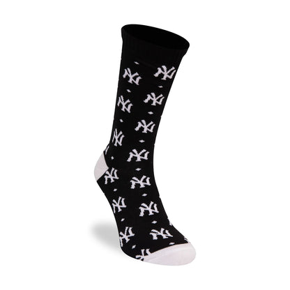 This is a New York Yankees Monogram Black Crew Socks 2